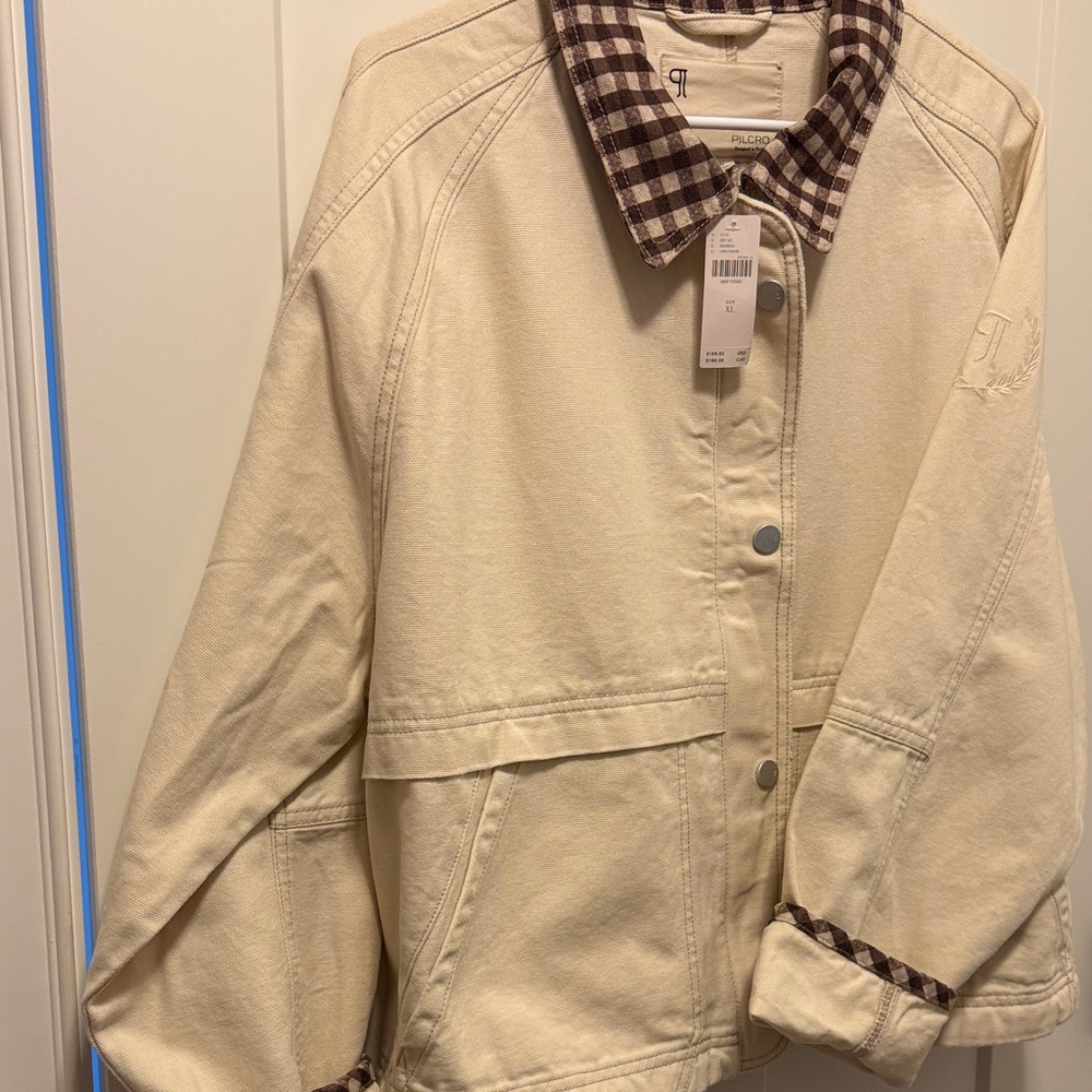 Pilcro - Polo Ralph Lauren style -Cream Jacket with Plaid Accents